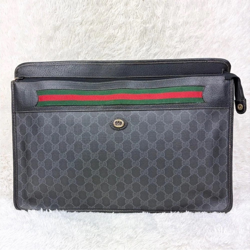 Gucci Black Clutch with Green and Red Accents - Picture 2 of 10